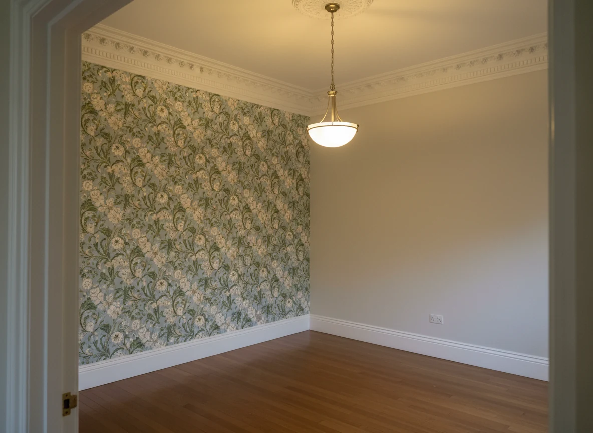 Wallpapering in Aylesbury by Aylesbury Decorators — period hallway and feature wall installation