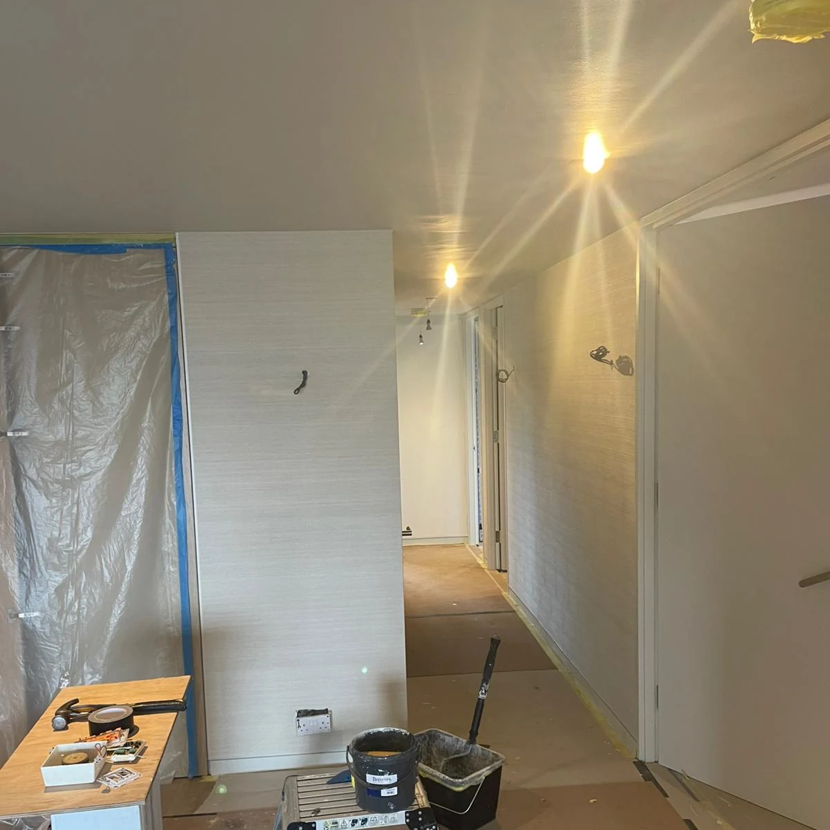 wallpapering-wallcovered-hallway-aylesbury-decorators Wallpapering in Aylesbury by Aylesbury Decorators